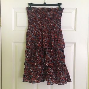 Strapless floral dress